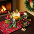 thumbnail image 6 of PRETXORVE Christmas Decorations, Christmas Candle Ring Wreath Red Berries Christmas Candle Ring Hanging Wreath Suitable for Kitchen Cabinets Christmas Dining Table Centerpiece Decorations, 6 of 6