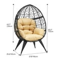 thumbnail image 5 of Uforic Oversized Wicker Egg Chair with Stand & Cushion, 330 Lb Capacity for Garden and Balcony, Beige, 5 of 9