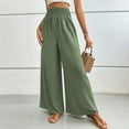 thumbnail image 2 of HUJlwoi Palazzo Pants for Women Lightweight High Waist Loose Wide Leg Trousers Casual Trendy Beach Travel Clothes Comfy Pants, 2 of 3