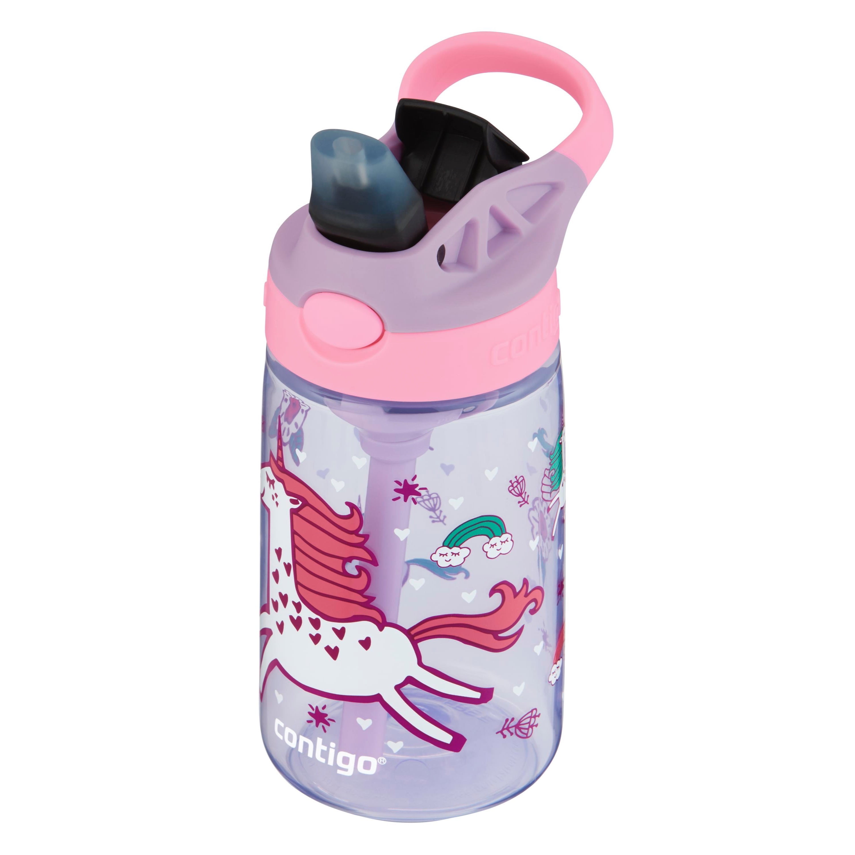 Contigo Kids Water Bottle with Redesigned AUTOSPOUT Straw Lid Purple  Eggplant and Mermaids, 14 fl oz. 