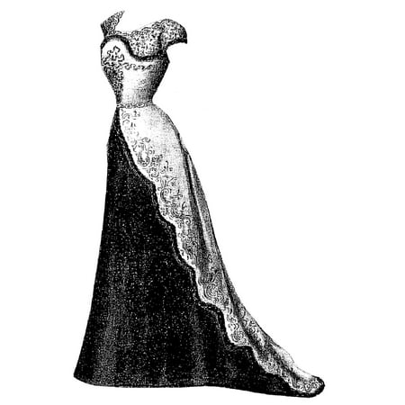 Civil War Ball Gown Pattern - Sewing Pattern: 1899 Ball Gown with Fur Edging Pattern