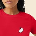thumbnail image 5 of Dalix Heartly Ghost Embroidered Soft Cotton Short Sleeve T Shirt Womens in Red M Medium, 5 of 5