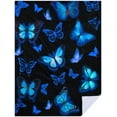 thumbnail image 3 of Butterfly Blanket Blue Butterflies Throw Blanket Ultra Soft Flannel Beautiful Butterfly Blanket Gifts for Adults Kids 60"x50", 3 of 6