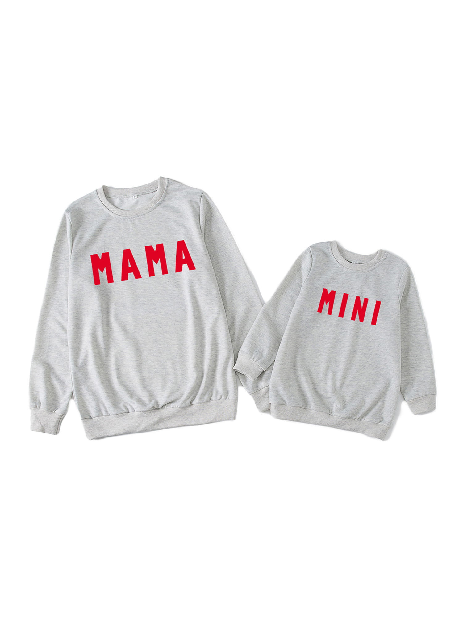 Mommy and Me Family Matching Outfits Casual Sweatshirts Long Sleeve Letters Pull Over Tee Tops Shirts Autumn Clothes