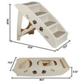 thumbnail image 3 of SuperDeal 24"L 15.5"W Lightweight Folding 4-Step Pet Stairs for Bed Sofa W/Washable Carpet PP Beige, 3 of 12