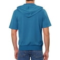 thumbnail image 3 of INSPIRE CHIC Men's Short Sleeve Hoodies Solid Color Zip Up Jackets with Hood 2XL Dark Blue, 3 of 7