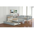thumbnail image 4 of Twin over Twin Bunk Bed with Trundle and Storage, Gray, 4 of 12