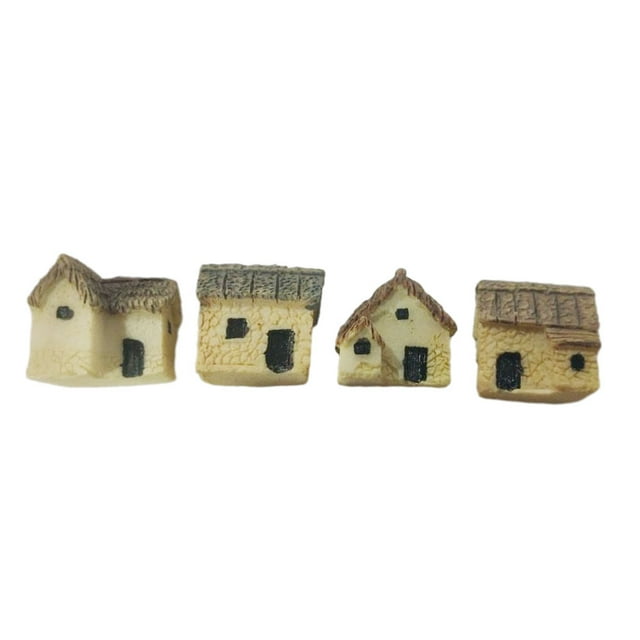Injueey Juego de 4 unidades de decoración de jardín, miniaturas en miniatura para jardín, casa de piedras, miniaturas, accesorios de Decoración del hogar