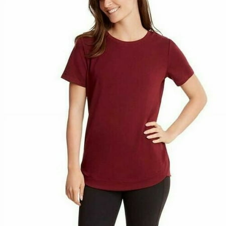Danskin Women's Tunic Short Sleeve Shirt (Garnet size X-Large )