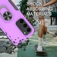 thumbnail image 5 of for Samsung Galaxy A23 4G/5G Case with Tempered Glass Screen Protector,Heavy-Duty Tough Rugged Phone Case Cover with Ring Holder Kickstand for Galaxy A23 5G [Not Fit A23 5G UW][Purple/Black], 5 of 13