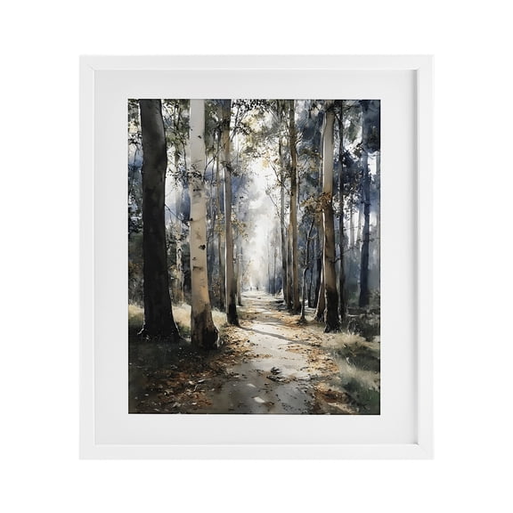 Stupell Industries Path in Autumn Light White Framed Print Under Glass, design by Franklyn Gregory