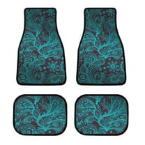 Floral Car Foot Mat Set of 4, Floor Mats for Cars Anime Car Floor Mats 4 Pieces Set Floor Liner Car Accessories Automotive Decoration