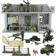 Click N Play Military Multi Level Command Center Headquarters 51 Piece Play Set With Accessories.