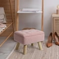thumbnail image 6 of Storage Ottoman, Small Foot Stool Ottoman with Storage, Boucle Teddy Velvet Foot Rest with Padded Seat, Sturdy Wood Legs Stool for Living Room, Bedroom, Couch, Enterway (Pink), 6 of 14