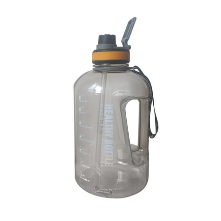 

Lingouzi 2.2L Half Gallon Water Bottle with Handle & Covered Straw Lid Leakproof Reusable Large Capacity Sport Water Jug with Time Marker for Outdoor Sports Gym Workout Camping BPA Free