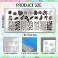 thumbnail image 3 of 4Pcs Nail Stamping Plates Set Summer Beach Hawaii Nail Art Stamper Templates Stainless Steel Nail Stencil Kit with Stamp and Spacer for Home Salon, 3 of 7