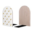 thumbnail image 2 of KLL Gold Rabbit Print Wood Book Ends for Shelves,1 Pair Wood Bookends Book Holder Stand Decorative, Book Stoppers for Heavy Duty Books CD File Video Games, 2 of 8