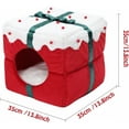 Cute Christmas Cat House Cat Beds Box Shaped Xmas Cat Dog Cave Bed Nest