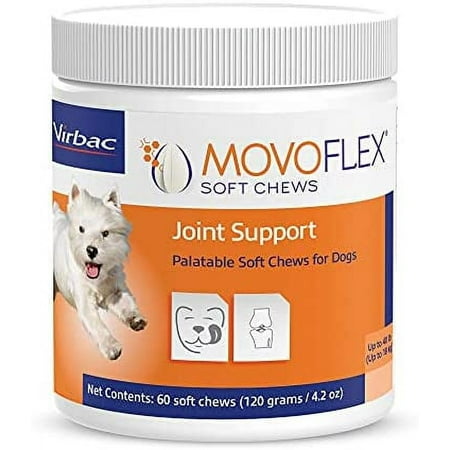 MOVOFLEX Dog Hip & Joint Support for Dogs | Veterinarian Formulated Dog Joint Supplement | One Chew A Day, Give as Dog Treat or in Dog Food - Gluten Free 1 Pack (60 count) Small