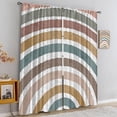 thumbnail image 4 of Medieval Geometric Design Blackout Curtains for Girls Bedroom, Retro Rainbow Pattern Couple Window Curtains, Thermal Insulated Curtains Fast Drying Washable Apply to Living Room-W52xL84in, 4 of 6
