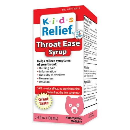 Kids Relief Throat Ease Syrup for Kids 0-12 Years