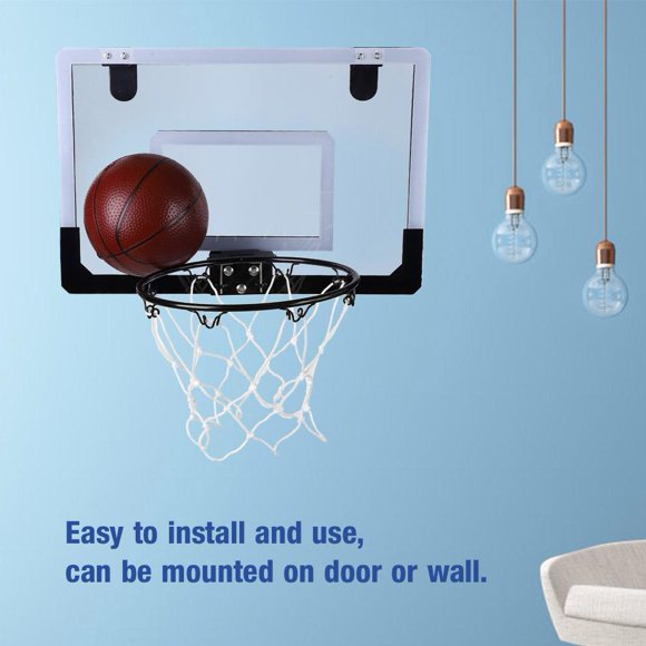 Fdit Basketball System,Basketball Backboard,Indoor Mini Basketball System Backboard Hoop Kit Door Wall Mounted Kids Toy Set