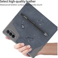 thumbnail image 5 of for Samsung Galaxy Z Fold 3 Case, Flip Wallet Card Slots, Removable S-Pen Holder Bracket Slot Stand Retro PU Leather Z Fold 3 Phone Case,Durable for Galaxy Z Fold 3 5G Case (Litchi, Samsung Z Fold3), 5 of 11