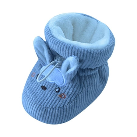 

nsendm Infant Girl Size 1 Shoes Kids Toddler Shoes Cotton Shoes Plus Velvet Thick Warm Soft Soled Bunny Crib Shoes Shoes Grey 6 Months