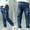 Blue, variant on Boy's Hop Street Jeans Loose Fit Skateboard Denim Pants Streetwear Soft Denim Cargo Pants with Pockets for Boys