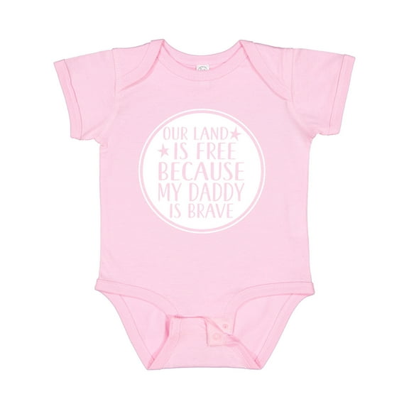 Inktastic Military Daddy is Brave Land is Free Boys or Girls Baby Bodysuit