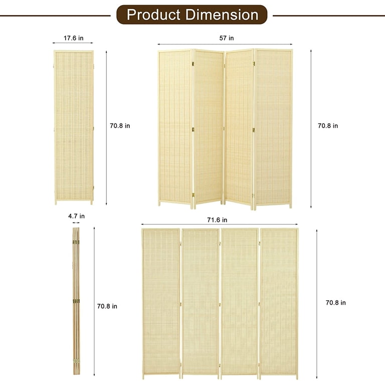 DURASPACE In High Room Dividers Free Standing Privacy Fence, 57 OFF