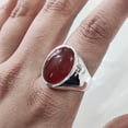 thumbnail image 4 of Red Onyx Mans Ring, Natural Red Onyx Gents Ring, December, Silver Jewelry, 925 Silver Ring, Birthday Gift, Heavy Mens Ring, Arabic Design, Ottoman Style Ring, Christmas, Turkey Mens Signet Ring, 4 of 5