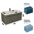 thumbnail image 2 of Ashombyw 40'' Bathroom Vanity with Sink, Wall Mounted Bathroom Vanity Set, Floating Vanity with Three Soft-Close Doors, Faucet, Gray, 2 of 6