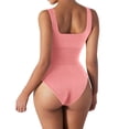 thumbnail image 5 of YDLCAFD Women's Bodysuits Sexy Ribbed Sleeveless Square Neck Sleeveless Tank Tops Bodysuits S, 5 of 5