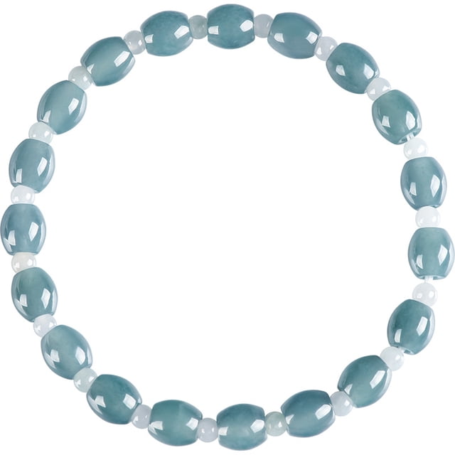 Pulsera auténtica de jadeíta de grado A, azul, agua helada