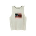 thumbnail image 3 of Women'S American Flag Sleeveless Sweater Vest Knit Crew Neck Tank Top Cream White S, 3 of 7