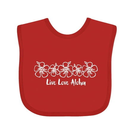 

Inktastic Live Love Aloha WHT Gift Baby Girl Bib