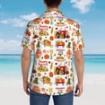 thumbnail image 4 of Gukieu Fall Farm Pumpkin Print Men's Short-sleeved Shirts, Button-down Lapel Hawaiian Shirts, T-shirts, Beach Vacation Summer Casual Wear,3X-Large, 4 of 7