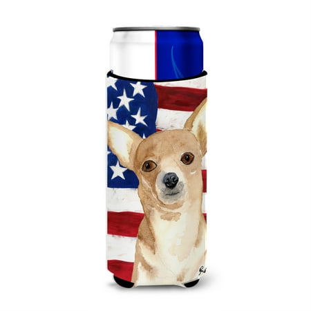 

USA American Flag Chihuahua Ultra Beverage Insulators for slim cans RDR3009MUK
