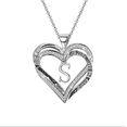 thumbnail image 2 of Valentines Day Gifts for Mom I Love You for Always and Forever Love Heart Pendent Necklace Mom Necklace Mama Necklace Silver Rhinestone Initial Necklaces for Women Mothers Day Gifts from Daughter S, 2 of 7