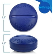 MEDca Small Pill Boxes, Pack of 2, Mini Compact Round Portable 4 Compartment Travel Pills Case Organizer, Vitamin and Medication Dispenser Holder for up to 4 Times a Day, BPA Free Pill Reminder