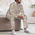 thumbnail image 7 of Pofeuu Bunny Floral Print Men's Long Sleeve Pajama Set Pijamas Para Hombres Pijamas Para Hombres Mens Pajamas Set-Small, 7 of 7