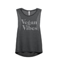 thumbnail image 1 of Vegan Vibes Women's Fashion Sleeveless Muscle Workout Yoga Tank Top Charcoal Grey Medium, 1 of 3
