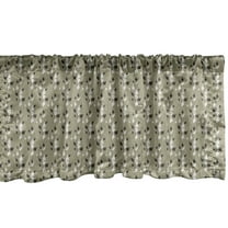 Ambesonne Floral Window Valance, Curvy Garden Flowers, 54" X 12", Khaki White Dark Brown