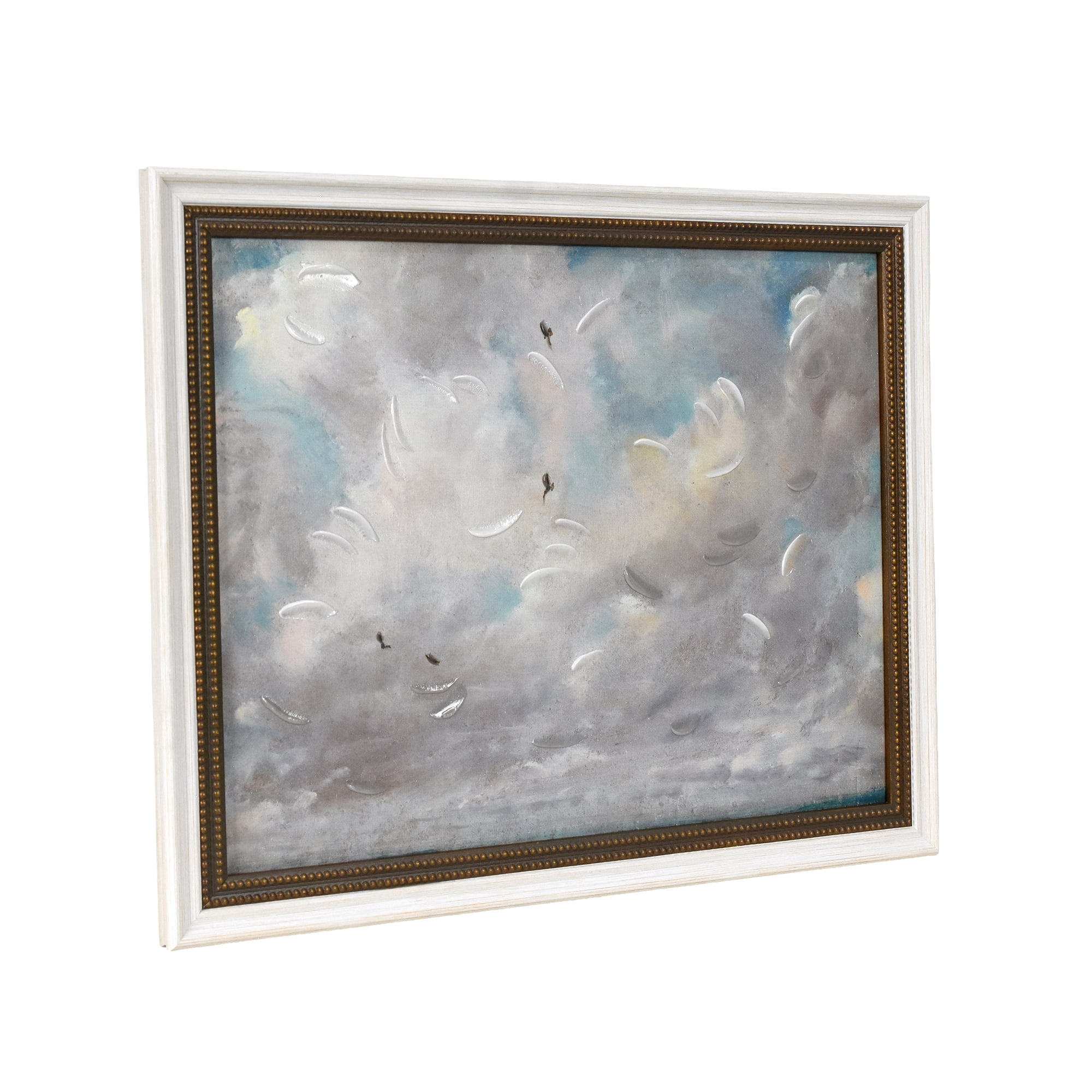Beautiful™ "Cloud Study with Birds" Framed Canvas Wall Art 19x15 by Drew Barrymore