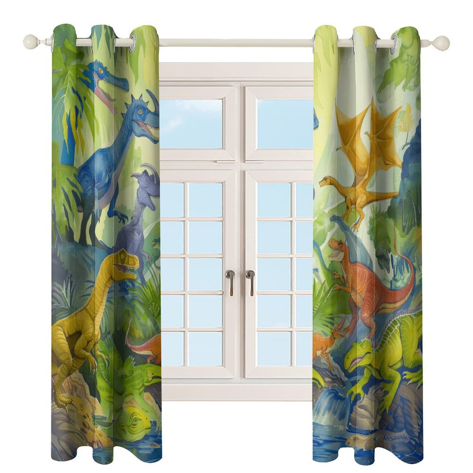 Jurassic Dinosaur Modern Window for Living Room Curtains for Child Bedroom Kitchen Decor Blinds Drapes