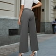 thumbnail image 3 of Krdevn Womens Pants - Women's Casual Pants High Waist Wide Leg Trousers Loose Straight Pants Elegant Comfortable Long Dress Pants for Spring Daily Wear,Pants for Women,Size:L, 3 of 4