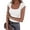 White, variant on PRETTYGARDEN Womens Cap Sleeve T Shirts Square Neck Basic Tees Slim Fit Ribbed Knit Spring Going Out Tops Summer Clothes