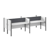 ProBiz 4 Person Office Cubicle Desk with Low Panels in White - Engineered Wood