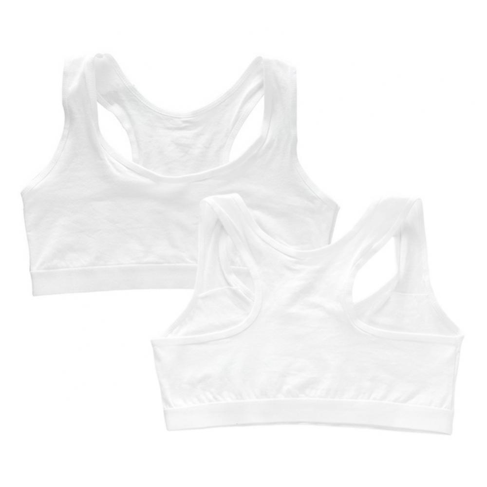 2Pack Girls Training Bras in All Cotton Starter Bras for Young and Little Girls